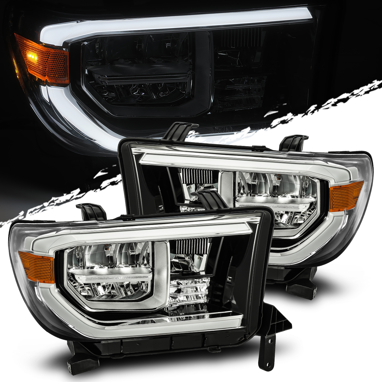 For 07-13 Tundra/08-13 Sequoia Glossy Black TRD PRO Look Full LED ...